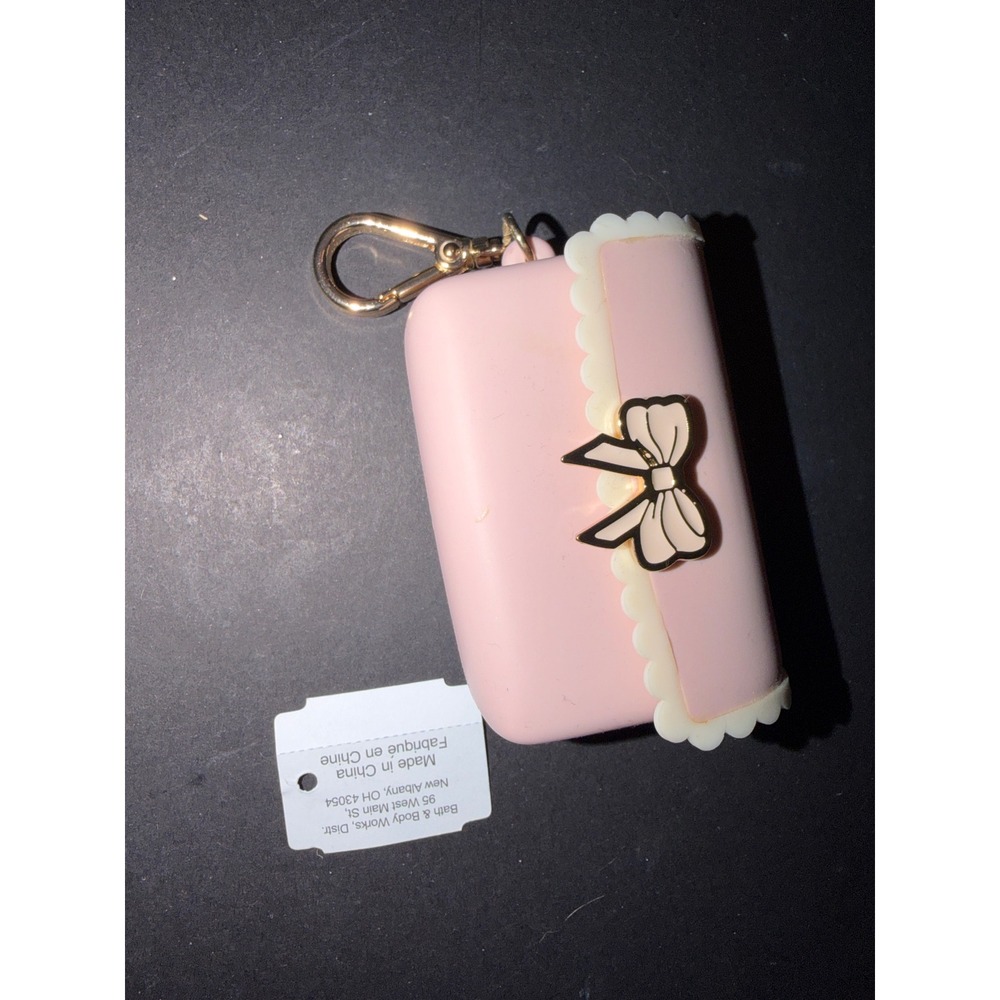 Bath and Body Works PocketBac Holder Scalloped Purse Bow Silicone Clip-On